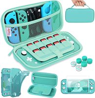 HEYSTOP kompatybilny z Switch Lite futerał do przenoszenia, Switch Lite etui z miękkim etui ochronne z TPU karta gier 6 uchwyt na kciuk czapki 1